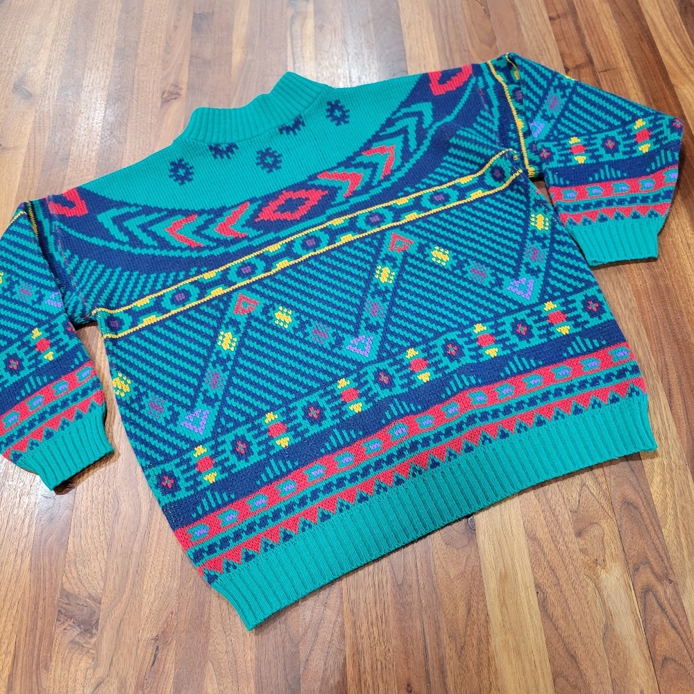 Vintage Great American Sweater Co. Made in USA Geometric Size XL